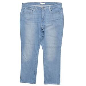 Levi's Women's Blue 314 Shaping Straight Jeans 24W Plus Size Zip Solid